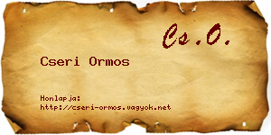 Cseri Ormos névjegykártya